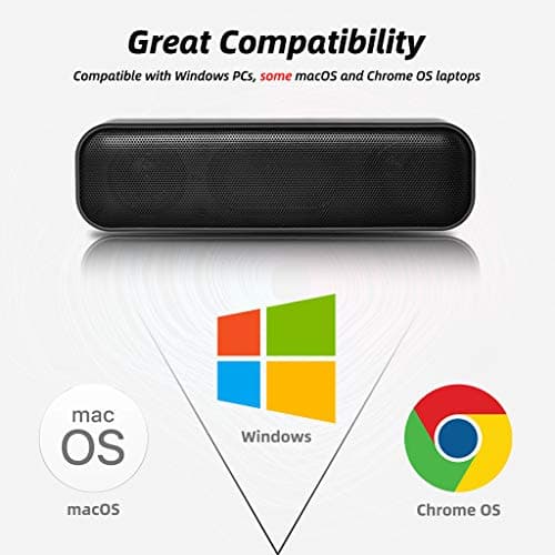 [Upgraded] USB Computer /Laptop Speaker with Stereo Sound & Enhanced Bass, Portable Mini Sound Bar for Windows PCs, Desktop Computer and Laptops 4