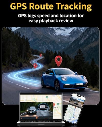 4 Channel 360° Dash Cam Front Rear Inside & Left Right, 4K+1080P*3 FHD Car Camera, 5GHz WiFi & App Control, 8 IR Lamps Night Vision, 24H Parking Mode, G-Sensor, Loop Recording, Includes 64GB SD Card 4