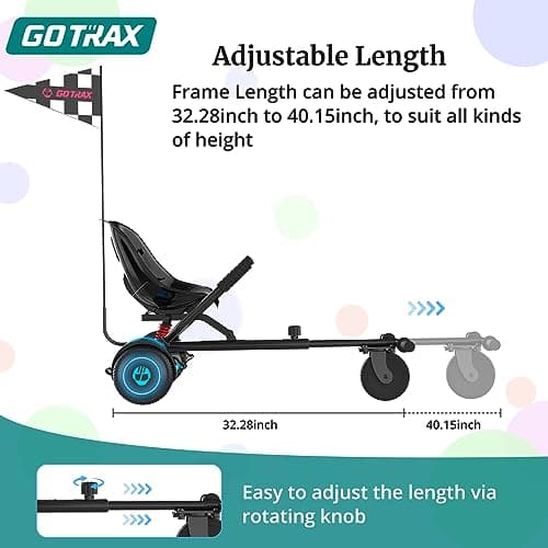 Gotrax Hoverboard Attachment with Rear Shock Absorption, Hoverboard Go Kart(BLA) 4
