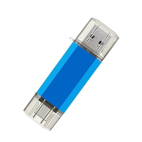 2-Pack 128GB USB C Flash Drive Dual Flash Drive Type C + USB A Memory Stick Jump Drive 2-in-1 Thumb Drive for Storage and Backup (128GB*2 Black&Blue) 2