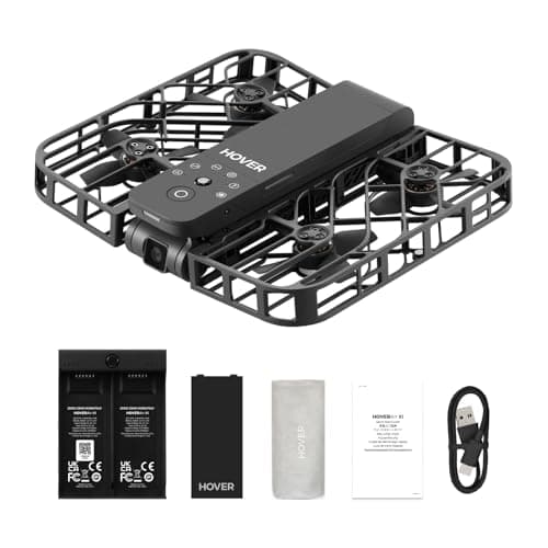 HOVERAir X1 Drone with Camera, Self-Flying Camera Drone with Follow Me Mode, Foldable Mini Drone with HDR Video Capture, Palm Takeoff, Intelligent Flight Paths, Hands-Free Control Black (Combo)