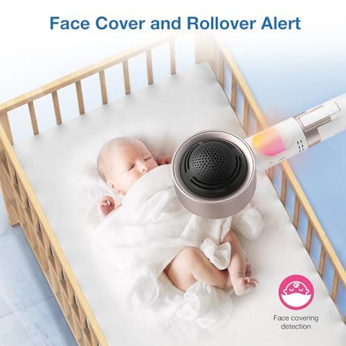 VTech V-Care VC2105 1080p FHD Over-The Crib Mount Smart Baby Monitor 5” 720p LCD Screen,Table Stand,Remote Access,Versatile Placement,Intelligence Detection, Sleep Analysis,18hrs Recording,with WiFi 4