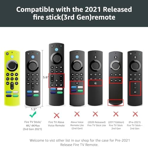 (2 Pack) Fire Stick Remote Cover 3rd Gen with Alexa Voice Remote,Fire TV Remote Cover Glow in The Dark, Anti Slip Shockproof Silicone Protective Case with Lanyard(Glow Yellow&Not Glow Rose Red) 2