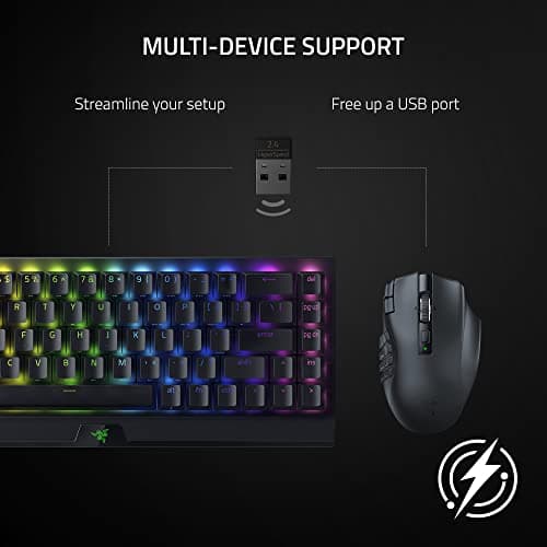 Razer Naga V2 HyperSpeed Wireless MMO Gaming Mouse: 19 Programmable Buttons - HyperScroll Technology - Focus Pro 30K Optical Sensor - Mechanical Mouse Switches Gen-2 - Up to 400 Hr Battery Life 4