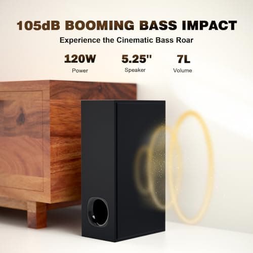 Nylavee Sound Bar - 2.1ch Dolby Audio Soundbar with Subwoofer, 240W High Volume, Wall Mountable 30-inch Bluetooth Sound Bar with HDMI ARC, Optical, and AUX Connection for TV, Projector, Computer 3