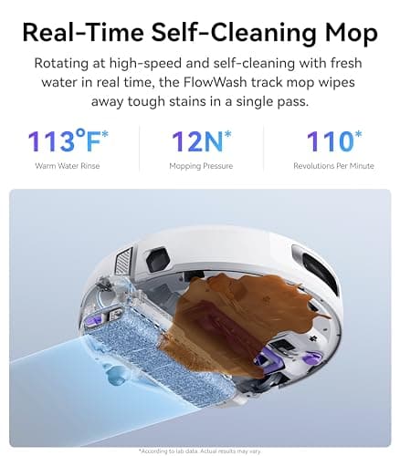 NARWAL Flow Robot Vacuum and Mop Combo, FlowWash Real-Time Self-Cleaning Track Mop, 22,000 Pa Suction, Dual-Camera AI Obstacle Avoidance, Carpet & Edge Cleaning, Self-Emptying Robot Vacuum 3