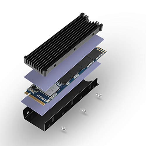 MHQJRH M.2 2280 SSD heatsink, Double-Sided Heat Sink, with Thermal Silicone pad for PC / PS5 M.2 PCIE NVMe SSD or M.2 SATA SSD 5