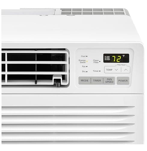 LG 9,800 BTU Through-the-Wall Air Conditioner, Cools 450 Sq.Ft. (18' x 25' Room Size), Electronic Control with Remote, 2 Cooling & Fan Speeds, 4-Way Air Deflection, Supplemental Heat, 230/208V 5
