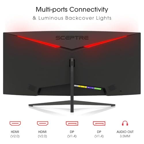 New! Sceptre Curved 30-inch Gaming Monitor 200+Hz FreeSync Build-in Speakers 2560 x 1080p HDMI x2 DP x2 Machine Black 2026 (C305B-200UN Series) 3