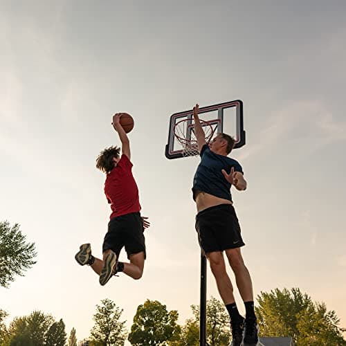 Lifetime Portable Basketball Hoop, Adjustable Height 7.5-10 Ft, 44 Inch Shatterproof Fusion Backboard, Base with Wheels 5
