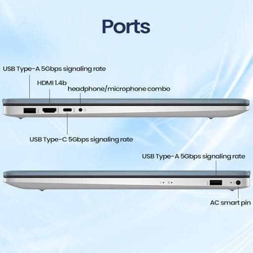 HP 17.3" Business Laptop, 17.3" Anti-Glare HD+ Touchscreen, AMD Ryzen 5 7430U, 32GB RAM, 1TB PCIe SSD, Backlit Keyboard, Fingerprint Reader, HD Camera, HDMI, Wi-Fi 6, Windows 11 Home, Blue 5