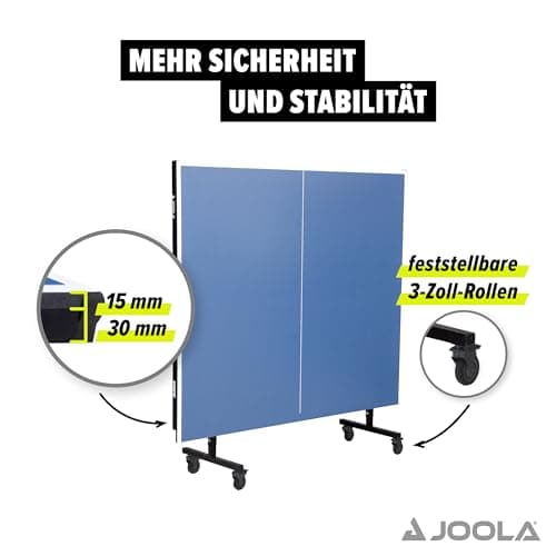 JOOLA Inside Professional MDF Indoor Ping Pong Table with Quick Clamp Table Tennis Net and Post Set - 10 Minute Easy Assembly - Tournament Quality - Foldable with Single Player Playback Mode 4