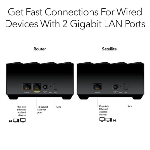 NETGEAR Nighthawk Advanced Whole Home Mesh Dual Band WiFi 6 System (MK72)– AX3000 Router with 1 Satellite Extender, Coverage up to 3,000 sq. ft. and 35+ Devices - Free Expert Help 4