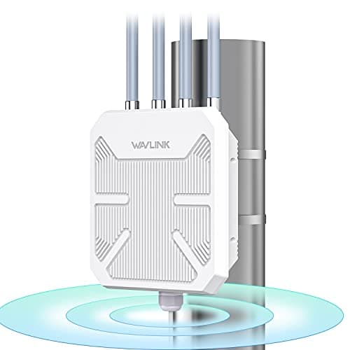 WAVLINK AX1800 Outdoor WiFi 6 Extender, IP67 Weatherproof Outdoor Access Point, High Power Long Range WiFi Extender Signal Booster, 4x8dBi Antennas, Compatible Starlink for Farm, Yard, RV, Campsite