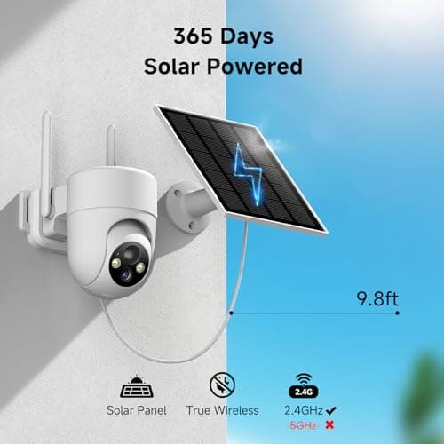 Oculview 2K Solar Security Cameras Wireless Outdoor, 2PCS Outdoor Camera Wireless with 360° View, Cameras for Home Security with Color Night Vision/2-Way Audio, 2.4GHz Wi-Fi Only 2