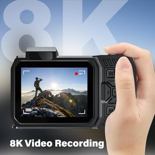 8K Digital Camera WiFi 33FT Underwater Camera for Snorkeling 70MP Waterproof Camera with 64GB Card Rugged Dustproof Shockproof Dual-Screen Selfie Autofocus Point and Shoot Digital Camera(Orange) 2