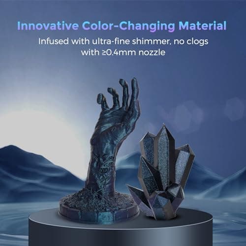 FLASHFORGE PLA Filament 1.75mm +/- 0.02mm Burnt Titanium, Color Changeable 3D Printer Filament 1kg (2.2lbs), Chameleon Changing Colors with Light, Perfectly Hide The Layer Line 5