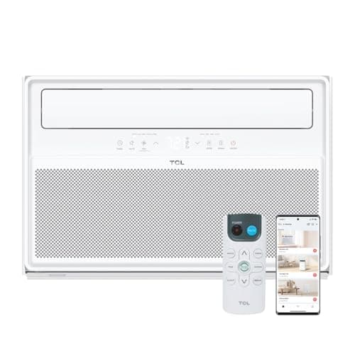TCL 12,000 BTU Q-Series Smart Inverter Window AC, Ultra-Quiet 38dB Fan & 40dB Cooling, 38% Energy Saving, 3-Step Install, Open-able Window, Works with Smart Home Devices, Cools up to 550 Sq. Ft.