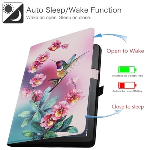 Viclowlpfe Amazon Kindle Fire HD 10 and Fire HD 10 Plus 10.1" Tablet Case (13th/11th Generation 2023/2021 Release), Slim Fit Leather Stand Smart Cover with Auto Sleep/Wake, Cute Bird 2