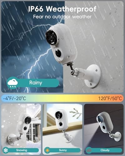 ZUMIMALL Security Cameras Wireless Outdoor with Magnetic Mount, 2K Outdoor Camera Wireless, 2.4G WiFi Battery Cameras for Home Security Indoor,3MP Color Night Vision/130° View/2-Way Talk/SD/Alexa 4