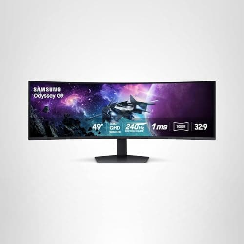 SAMSUNG 49" Odyssey G9 (G95C) Series DQHD 1000R Curved Gaming Monitor, 240Hz, 1ms(GtG), DisplayHDR 1000, AMD FreeSync Premium Pro, Eye Saver Mode, Auto Source Switch+, LS49CG950ENXZA, 2024 5