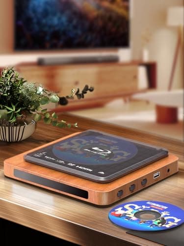 2025 Blu-ray Player with HDMI/AV Cables & Remote, Dolby Audio/DTS, 1080P | Plays Blu-ray A1, All DVDs (PAL) | USB, Retro Design 2