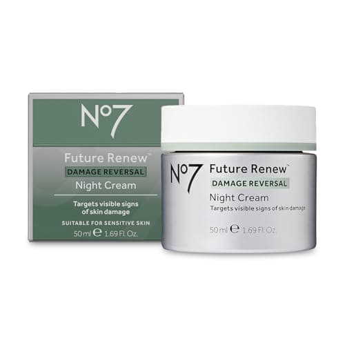 No7 Future Renew Damage Reversal Night Cream - Anti Aging Face Moisturizer - Infused with Peptide Technology to Reverse Visible Signs of Damage - Skin Barrier Repair for Dry Skin (1.69 Oz)