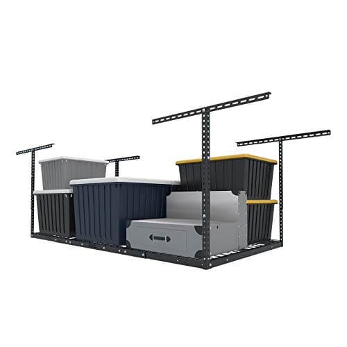 FLEXIMOUNTS 3x6 Overhead Garage Storage Adjustable Ceiling Rack 72" Length x 36" Width x 40" Height, 450lbs Weight Capacity, Black, Classic Series