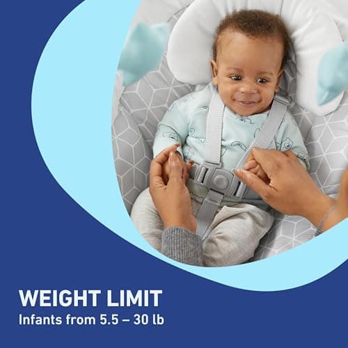 Graco Simple Sway Baby Swing, Side‑to‑Side Sway, Infant Swing with 6 Speeds, Vibration, Abbington 4