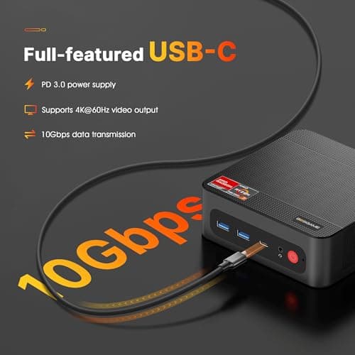BOSGAME Mini PC P4 Plus, AMD Ryzen 7 5825U Mini Computers, 32GB DDR4 RAM 1TB m.2 NVMe SSD, Dual 2.5GbE LAN Ports/WiFi 6E/BT5.2, 4K Triple Display, Dual NVMe SSD Slots Mini Gaming PC 3