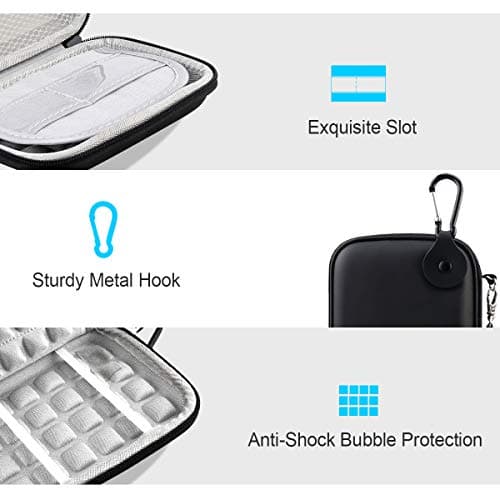 Lacdo Hard Drive Carrying Case for Seagate Portable/Seagate One Touch/Game Drive for PS5 / Ultra Touch Portable External Hard Drive HDD 1TB 2TB 4TB 5TB USB 3.0 Shockproof Travel Bag, Black 4