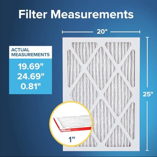 Filtrete 20x25x1 AC Furnace Air Filter, MERV 11, MPR 1000, Micro Allergen Defense, 3-Month Pleated 1-Inch Electrostatic Air Cleaning Filter, 2 Pack (Actual Size 19.688 x 24.688 x 0.84 in) 3