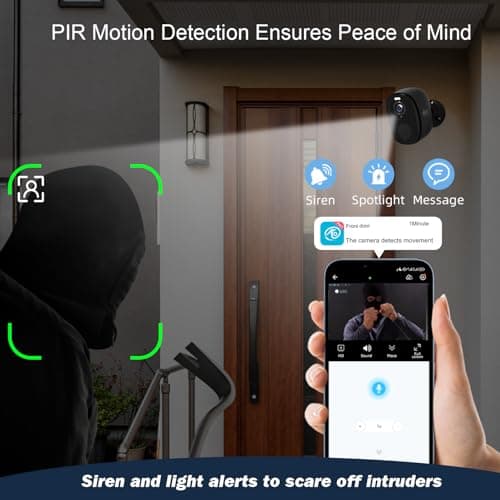 Rraycom 4Pack 5G/2.4G Security Cameras Wireless Outdoor,2K Battery Powered AI Motion Detection Siren Alarm WiFi Home Indoor Camera, Color Night Vision, 2-Way Talk, Waterproof, Works w/Alexa, Cloud/SD 4