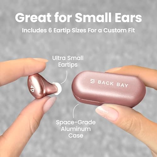 Back Bay Audio Tempo 30 Wireless Earbuds for Small Ears - Award-Winning Sound, Sweatproof Bluetooth Earbuds, Comfortable Ear Buds for Women, Pink Earphones Small Ear Canals, Long Battery Headphones 2