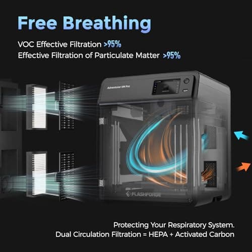 FLASHFORGE Adventurer 5M Pro 3D Printer, 600mm/s High-Speed, FDM 3D Printer Auto Leveling with 280°C Quick Detachable Nozzle, Core XY Structure, Dual Filtration System, Print Size 220x220x220mm 3