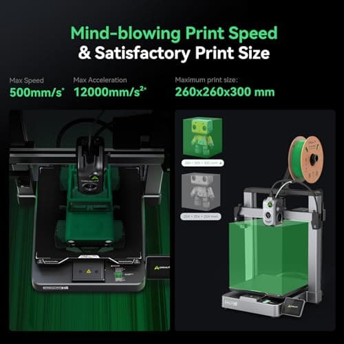 Creality Hi Combo (A) 3D Printer, Multi Color 3D Printer with CFS, 500mm/s High Speed Auto-Leveling Automatic Filament Reading Clog-Free Extruder 95% Pre-Assemble All-Metal Body 10.24×10.24×11.81inch 4