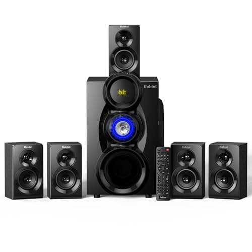 Bobtot Wireless Surround Sound System Home Theater System, 1000W Surround Speakers 8" Subwoofer 5.1/2.1 Channel Deep Bass with HDMI ARC Optical Bluetooth Karaoke Input
