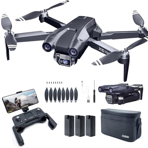 CHUBORY X10 PRO GPS Drone with Camera for Adults 4K UHD, 90 Min Extended Flight Duration, 3280 FT Vast Control Range, Auto Return Home, Track Me Mode, Brushless Engine, 5G FPV RC Quadcopter for Novices (<0.55lb)