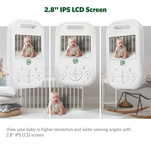 LeapFrog LF2423 Baby Monitor, 2.8” Screen Video Monitor with Camera, 2-Way Audio, 1000ft Range, Night Vision, Soothing Lullabies, Temperature Sensor, Secure Transmission No WiFi 3