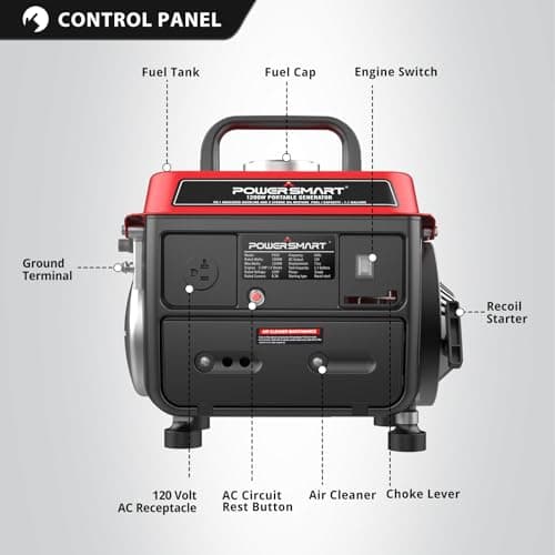 PowerSmart 1200-Watt Portable Generator with Super Quiet, Ultralight for Camping 5