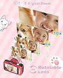 Uffylle Kids Camera, 1080P 48MP Front Selfie Toddler Camera, 3.5 inch Big Screen Toy Camera, 10X Zoom in Chritmas Birthday Gift Cameras for Kids Boys Girl Age 2 3 4 5 6 7 8 9 10 11 12, Red 5