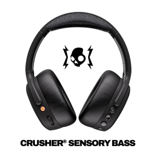 Skullcandy Crusher ANC 2 Wireless Over-Ear Bluetooth Headphones with Extra USB-C Charging Cable, Multi-Sensory Bass, Active Noise Cancelling, 60 Hours Battery, Microphone iPhone Android - True Black 3