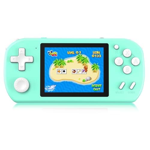 CCTU Handheld Games for Kids Preloaded 218 Retro Video Games, Portable Gaming System with 3.0" Screen Rechargeable Battery, Mini Travel Electronic Toy Birthday Gifts for Boys Girls (Cyan)