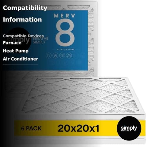 Simply 20x20x1 Air Filter, Merv 8, MPR 600, 6 Pack, Furnace Air Filter for HVAC (Actual Size: 19.75"x19.75"x0.75") DUST, Pet, & Allergy Control 3