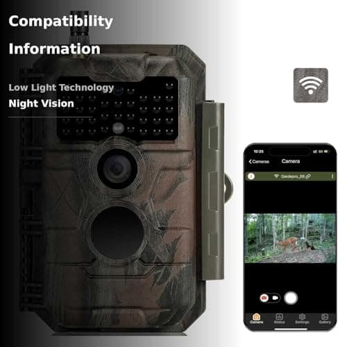 GardePro E6 Trail Camera WiFi 48MP 1296P Game Camera with No Glow Night Vision Motion Activated Waterproof for Wildlife Deer Scouting Hunting or Property Security, Camo 3