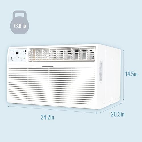 Keystone 10,000 BTU 230V Wall Mounted Air Conditioner with Supplemental Heat and Dehumidifier Function, Quiet Wall AC with Remote Control for Small and Medium Sized Rooms up to 450 Sq.Ft. 3