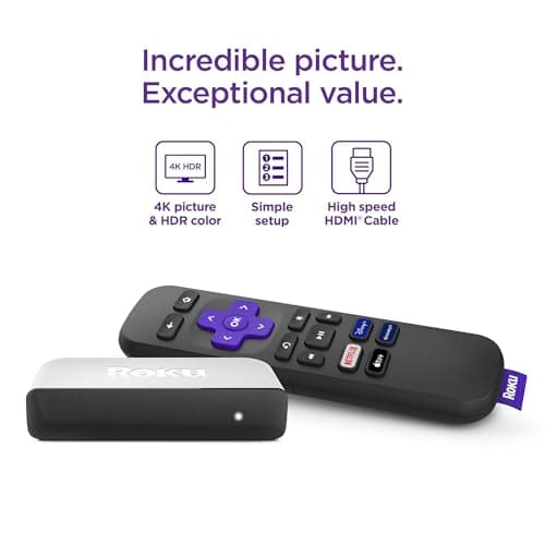 Roku Premiere Streaming Media Player HD/4K/HDR Simple Remote and Premium HDMI Cable, Black & Bundle Swanky Cables HDMI Cable, 3920R 2