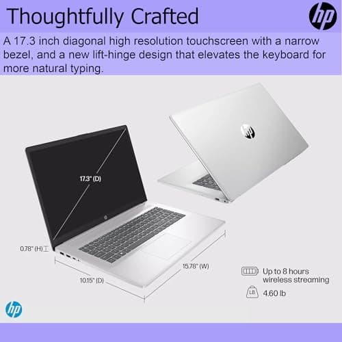 HP 17.3" Touchscreen Laptop with 12 Months Office 365, 32GB RAM, 2TB Storage(1TB SSD with 128GB Protable Drive and 1TB Cloud Storage), Intel 4-Core Processor, HDMI, Type C, Windows 11 3