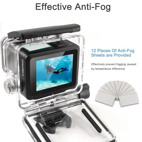 FitStill 196FT/60M Underwater Waterproof Diving Housing Compatible for Go Pro Hero 4K,Protective Dive Case Shell with Mount Hero4K 2024 Action Camera Accessories Kit 5
