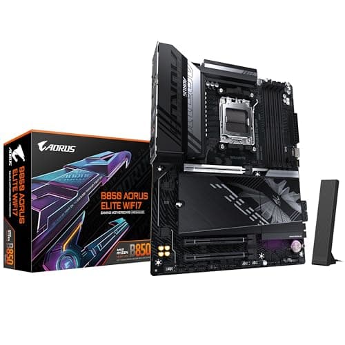 GIGABYTE B850 AORUS Elite WIFI7 Motherboard - AMD Ryzen 9000 Series CPUs, 14+2+2 Phases Digital VRM, up to 8200MHz DDR5 (OC), 1xPCIe 5.0 + 2xPCIe 4.0 M.2, 2.5 LAN, WiFi 7, USB 3.2 Gen 2x2